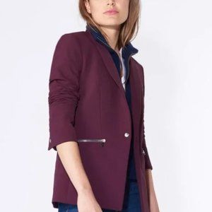 Veronica Beard Burgundy Scuba Blazer, Size 6